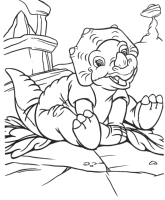 A coloring page of the land before time